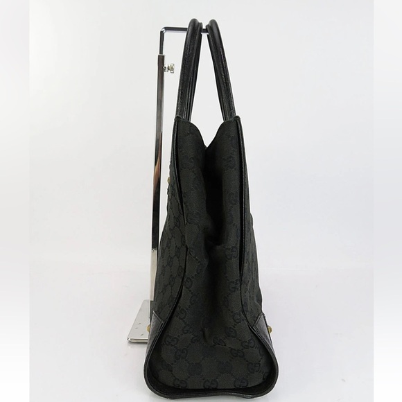 Gucci Black Patterned Handbag with Gold Details - Picture 3 of 14